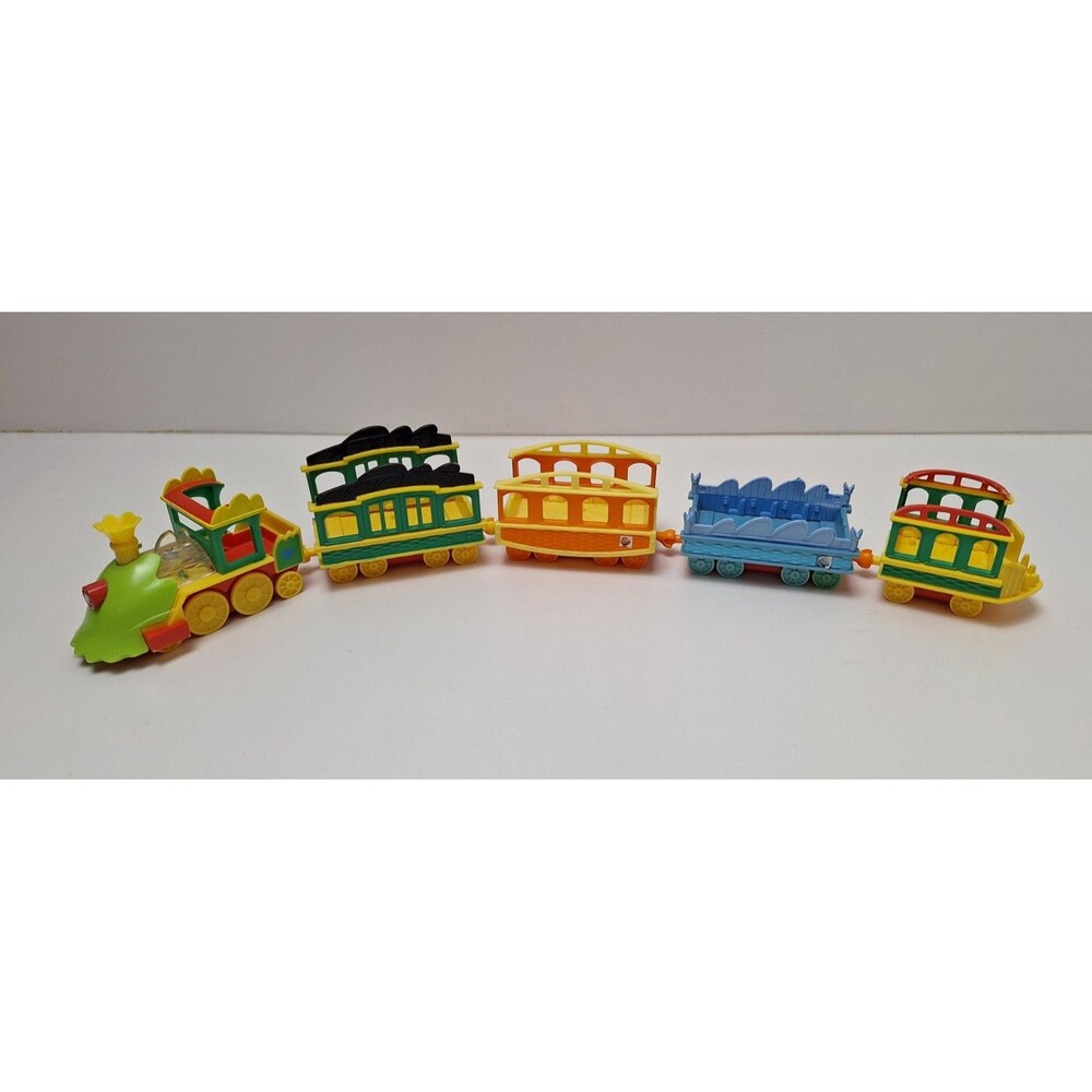 Learning Curve Jim Henson Dinosaur Train 2010-Engine, 3 Cars, and Caboose-Works!